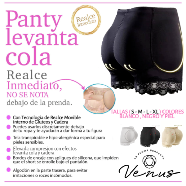 Panty levanta Gluteos Con Realce Movible